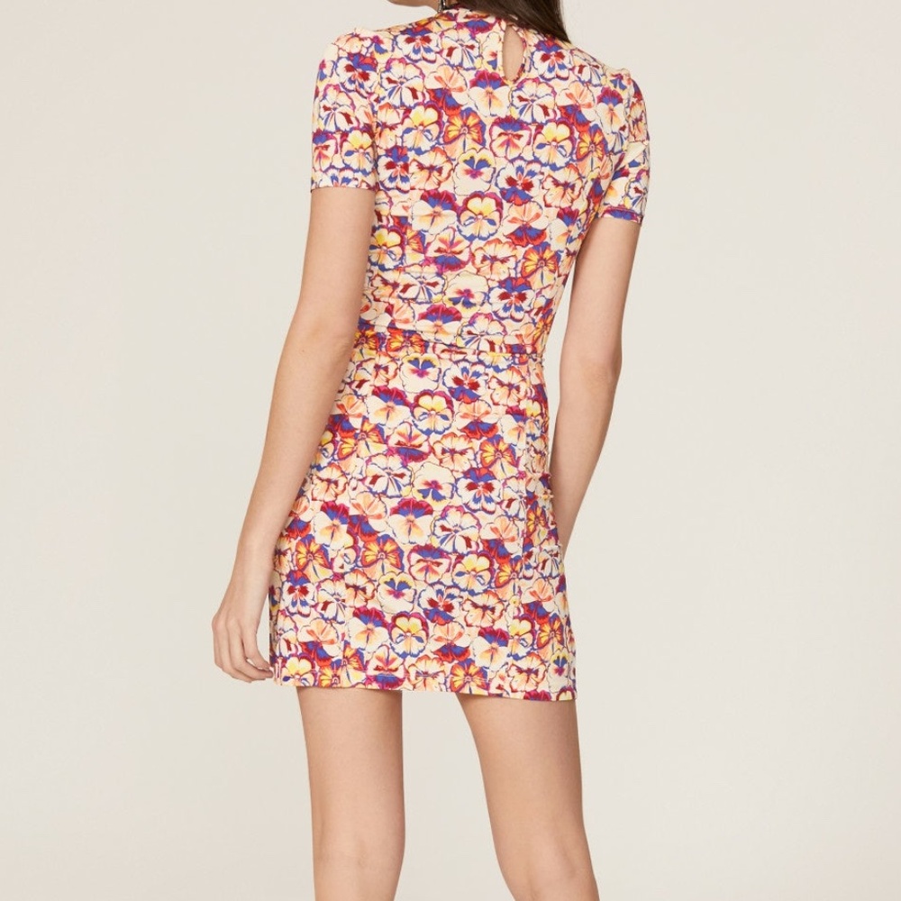 Rabanne Floral Ruched Mini Short-Sleeve Dress, EU 36 - Picture 4 of 13
